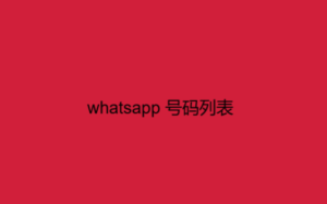 whatsapp 号码列表